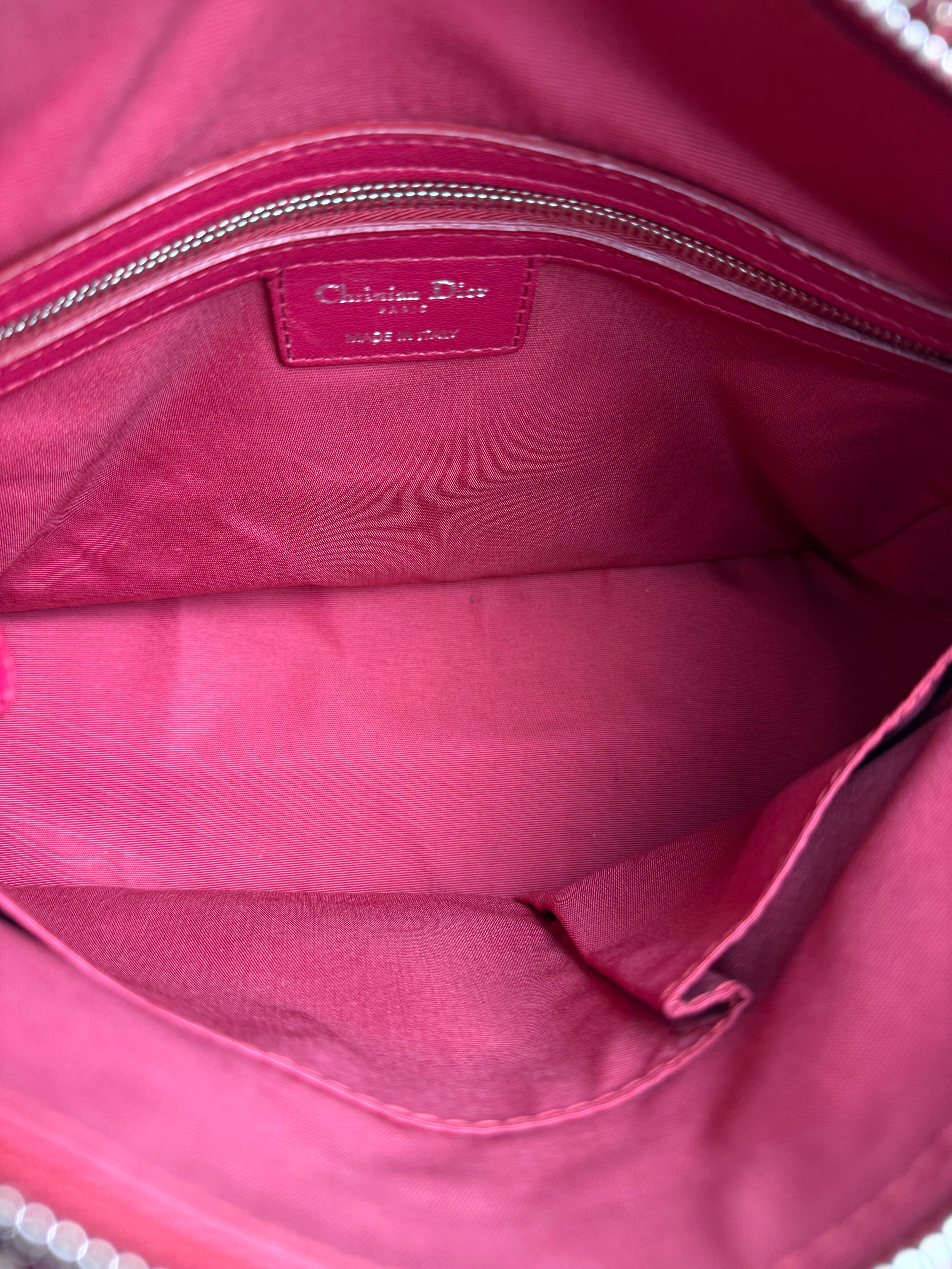 Christian Dior Red Granville Cannage 2Way Handbag