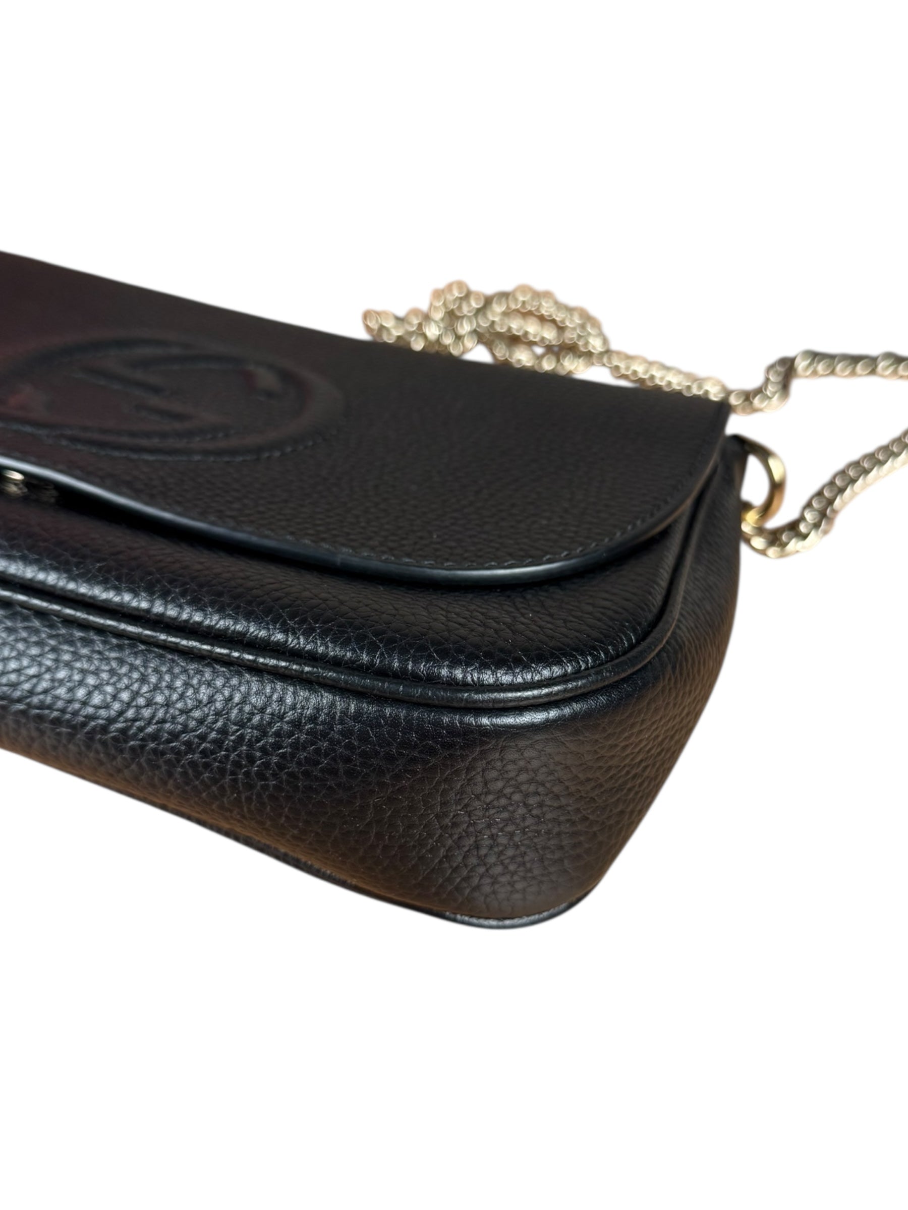 Gucci GG Soho Black Leather Chain Bag