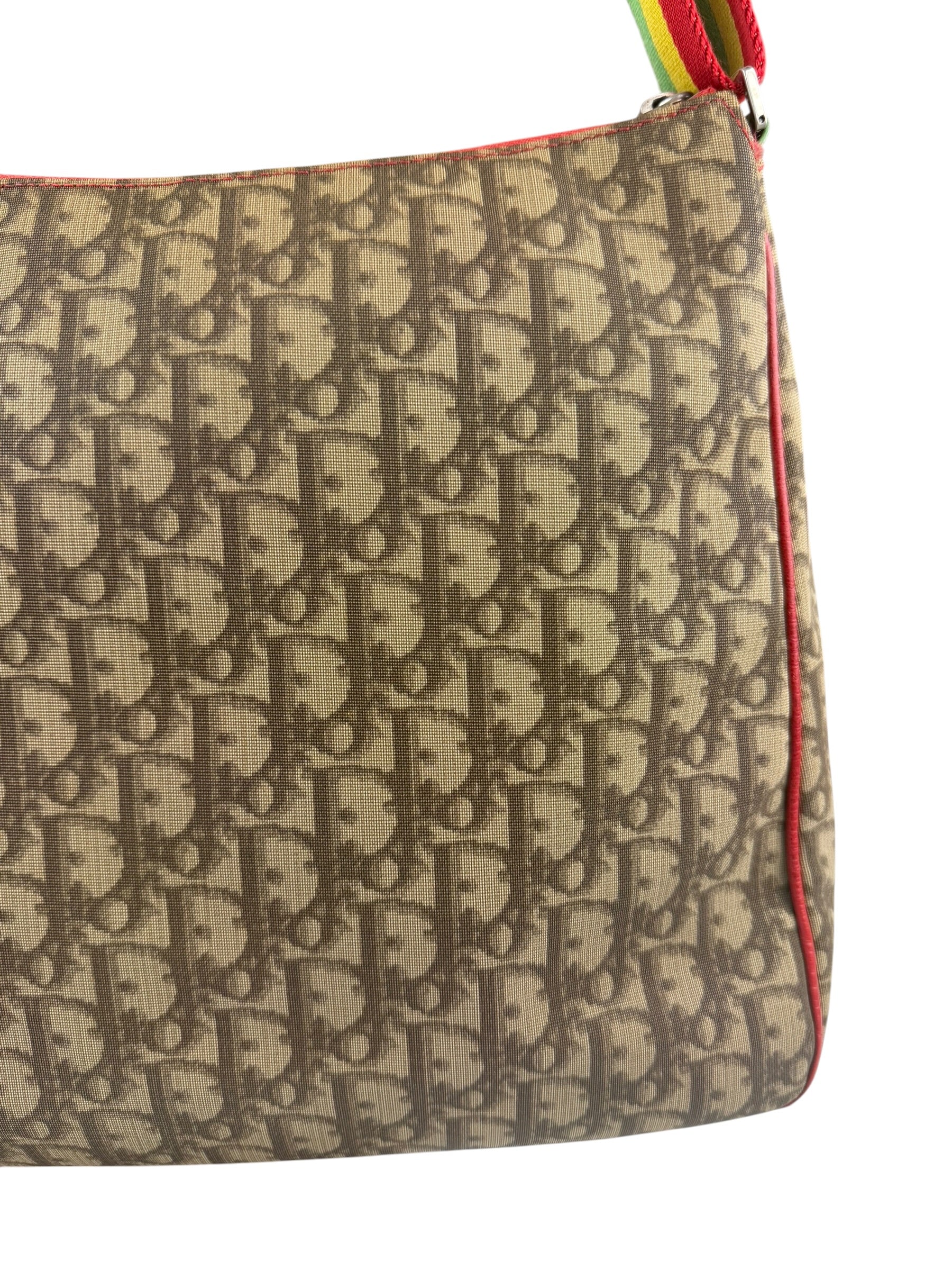Christian Dior Vintage Monogram Rasta Trotter Messenger Bag
