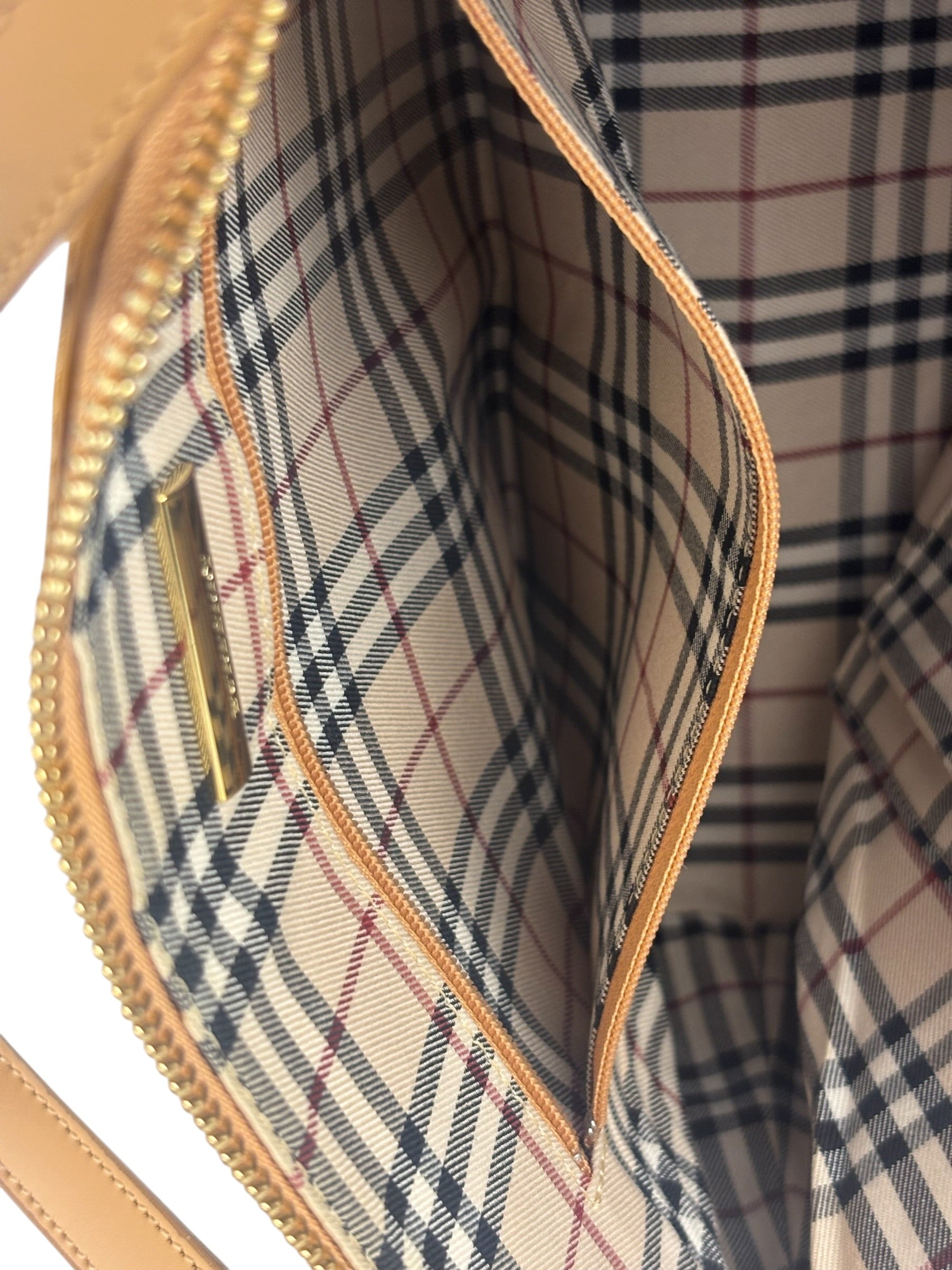 Burberry Vintage Beige Leather Shoulder Bag
