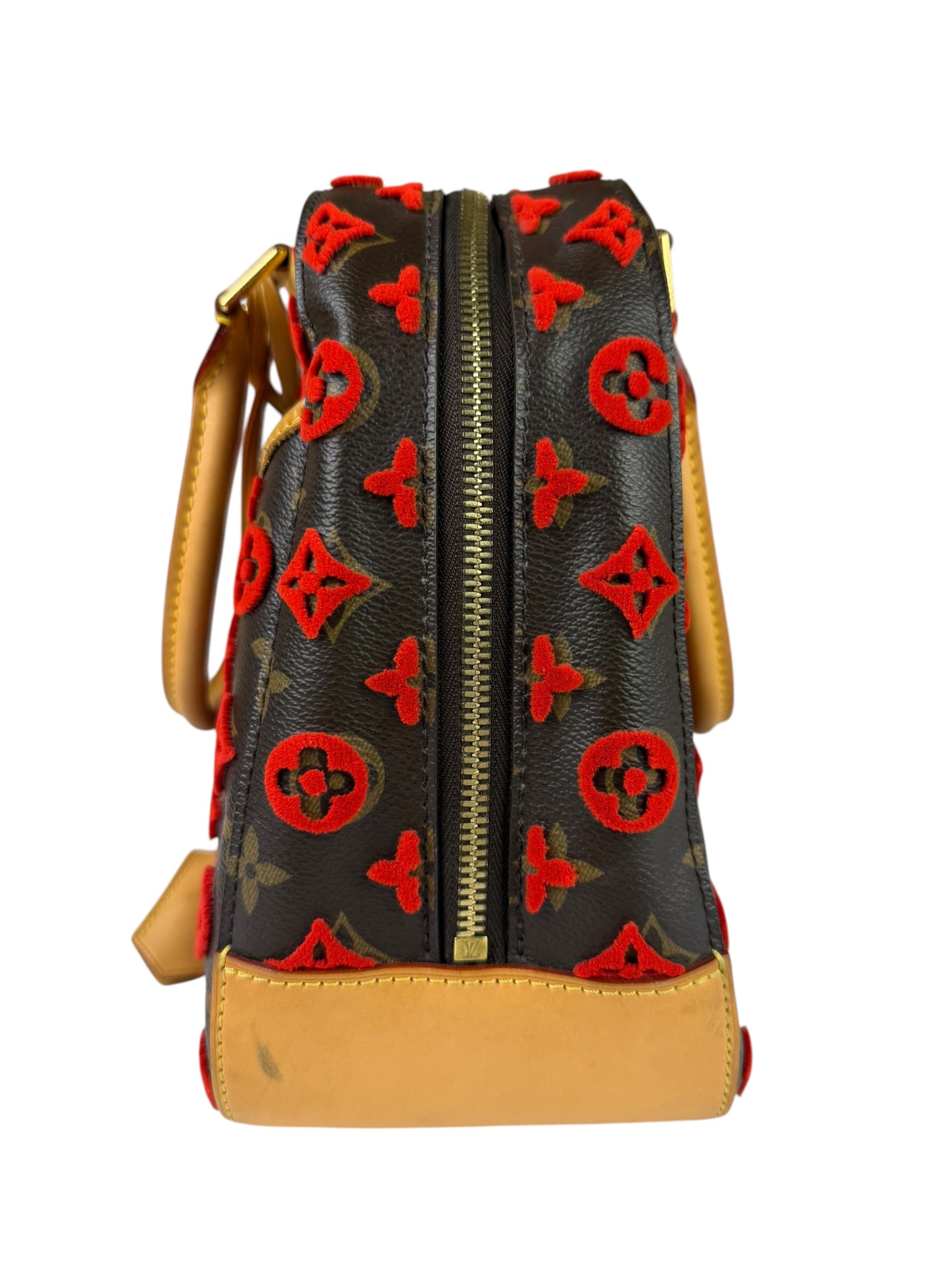 Louis Vuitton Limited Edition Deauville Cube Rosso Handbag Red