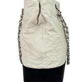 Chanel White Quilted Leather Gabrielle Shopping Tote 2010