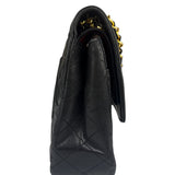 Chanel Black Leather Jumboo Double Flap Shoulder Bag