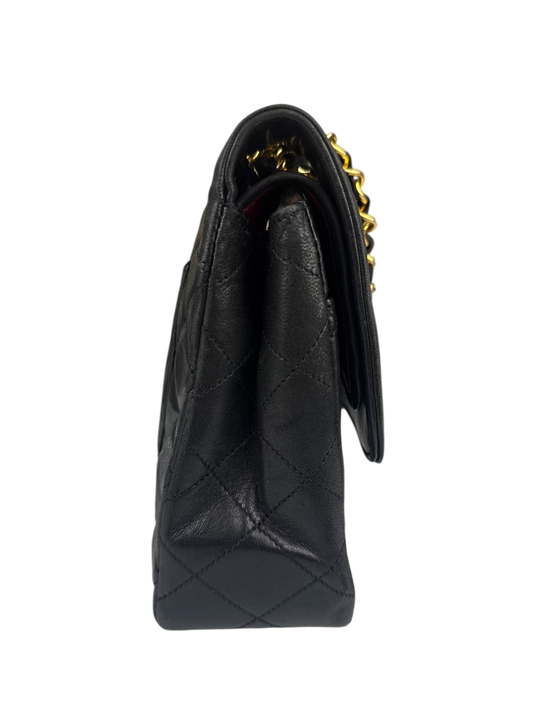 Chanel Black Leather Jumboo Double Flap Shoulder Bag