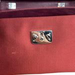Gucci Burgundy Satin Bamboo Top Handle Bag