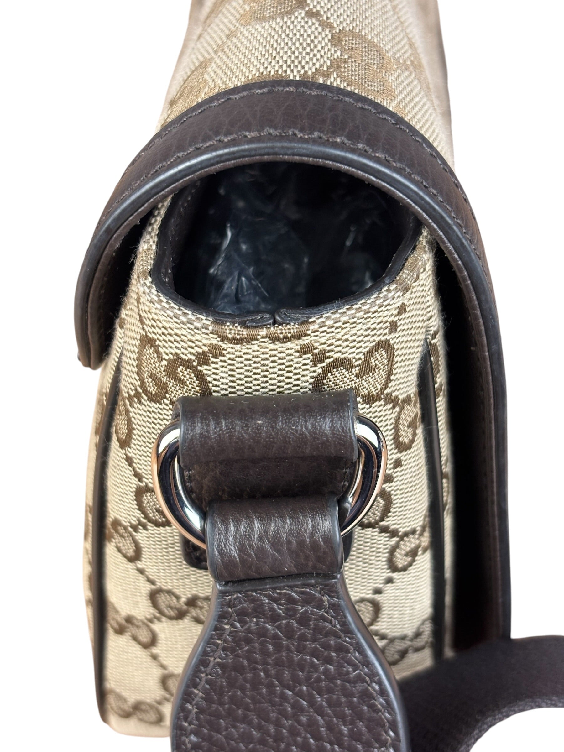 Gucci GG Canvas Print Flap Messenger Bag