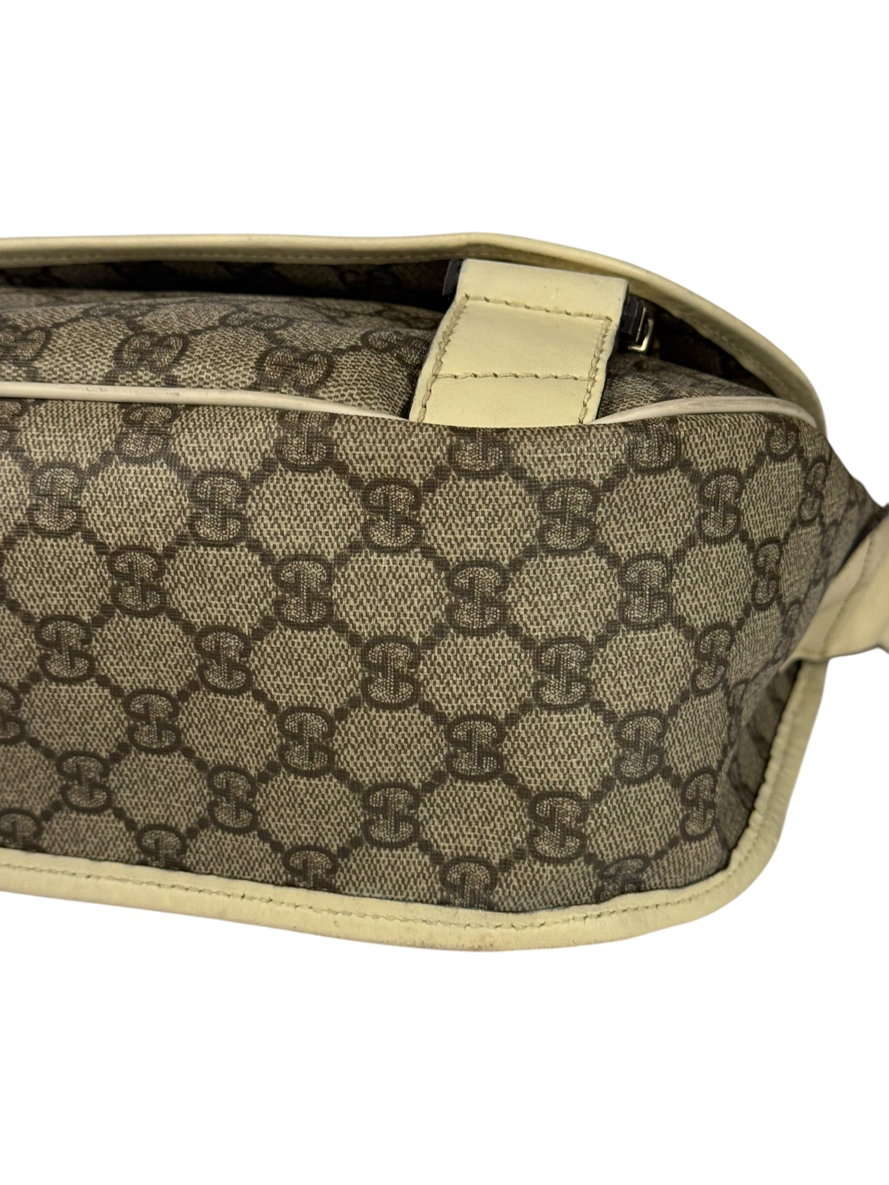 Gucci GG Leather Lined Flap Messenger Bag