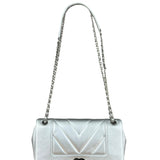 Chanel 2017 Mademoiselle Silver Chevron Single Flap