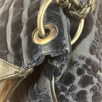 Bottega Veneta Vintage Blue Leopard Chenille Shoulder/Hand Bag