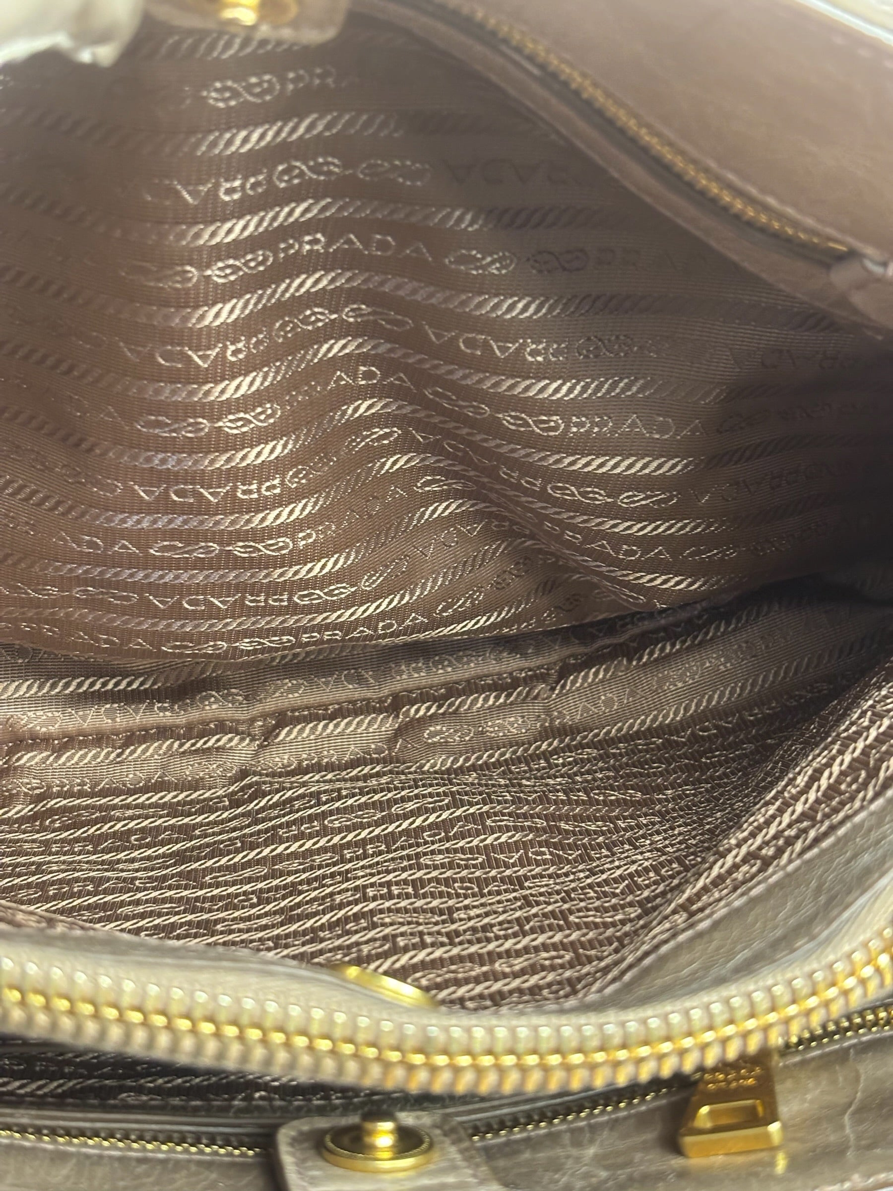 Prada Vitello Shine 2Way Tote Bag