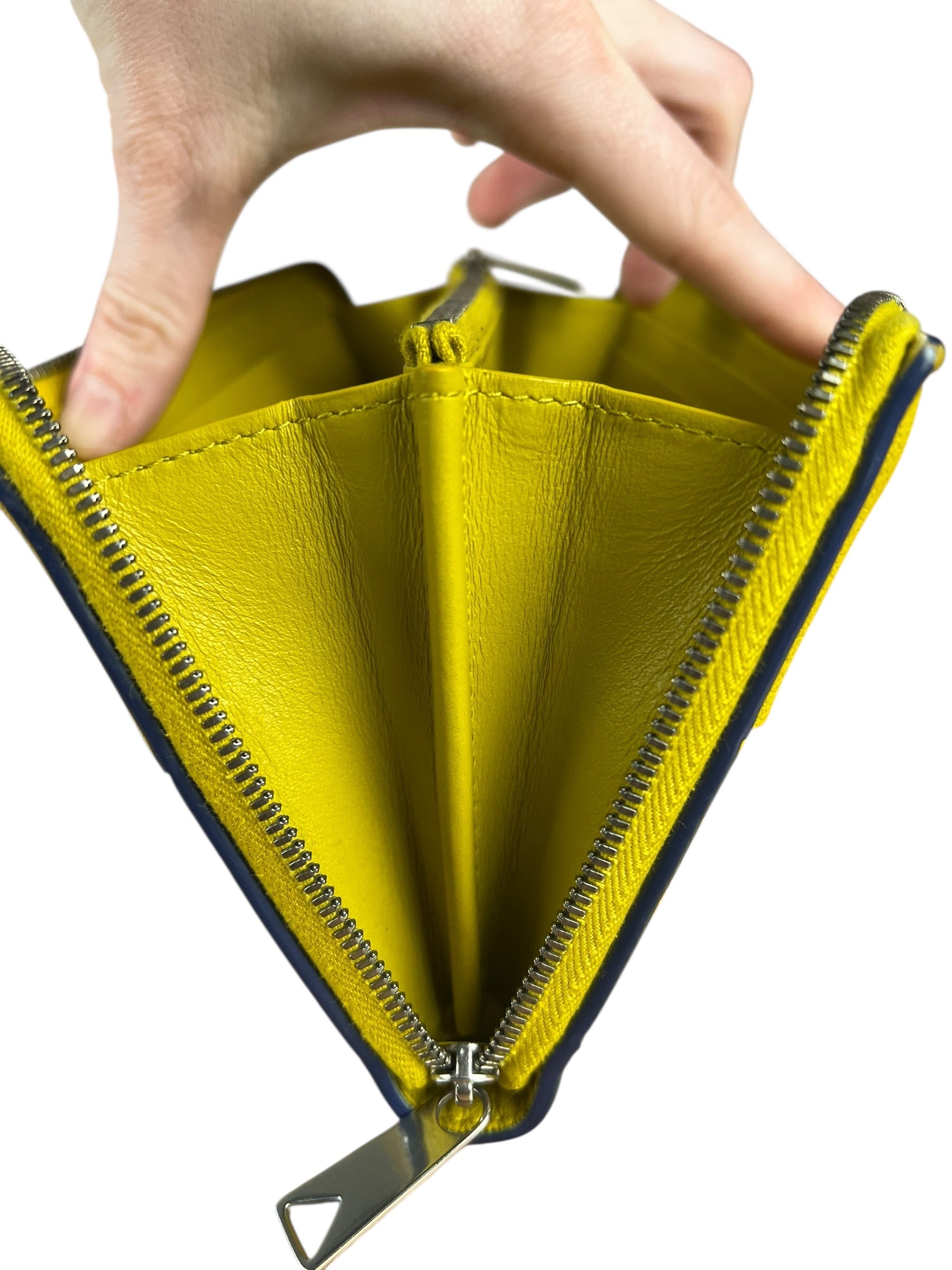 Bottega Veneta Large Intreccio Long Zip Wallet Yellow