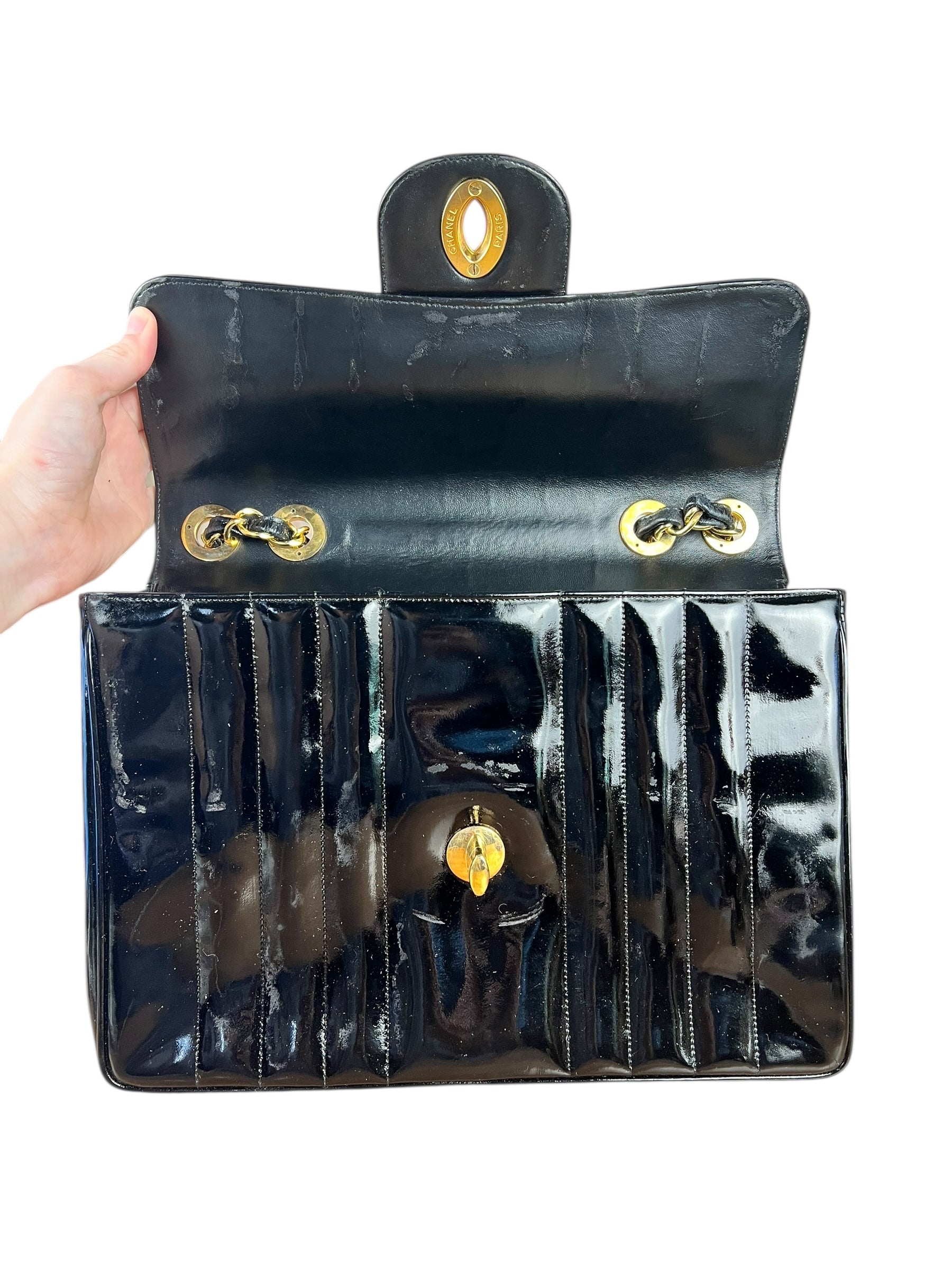 Chanel Mademoiselle Vertical Quilt Single Flap Bag 1994