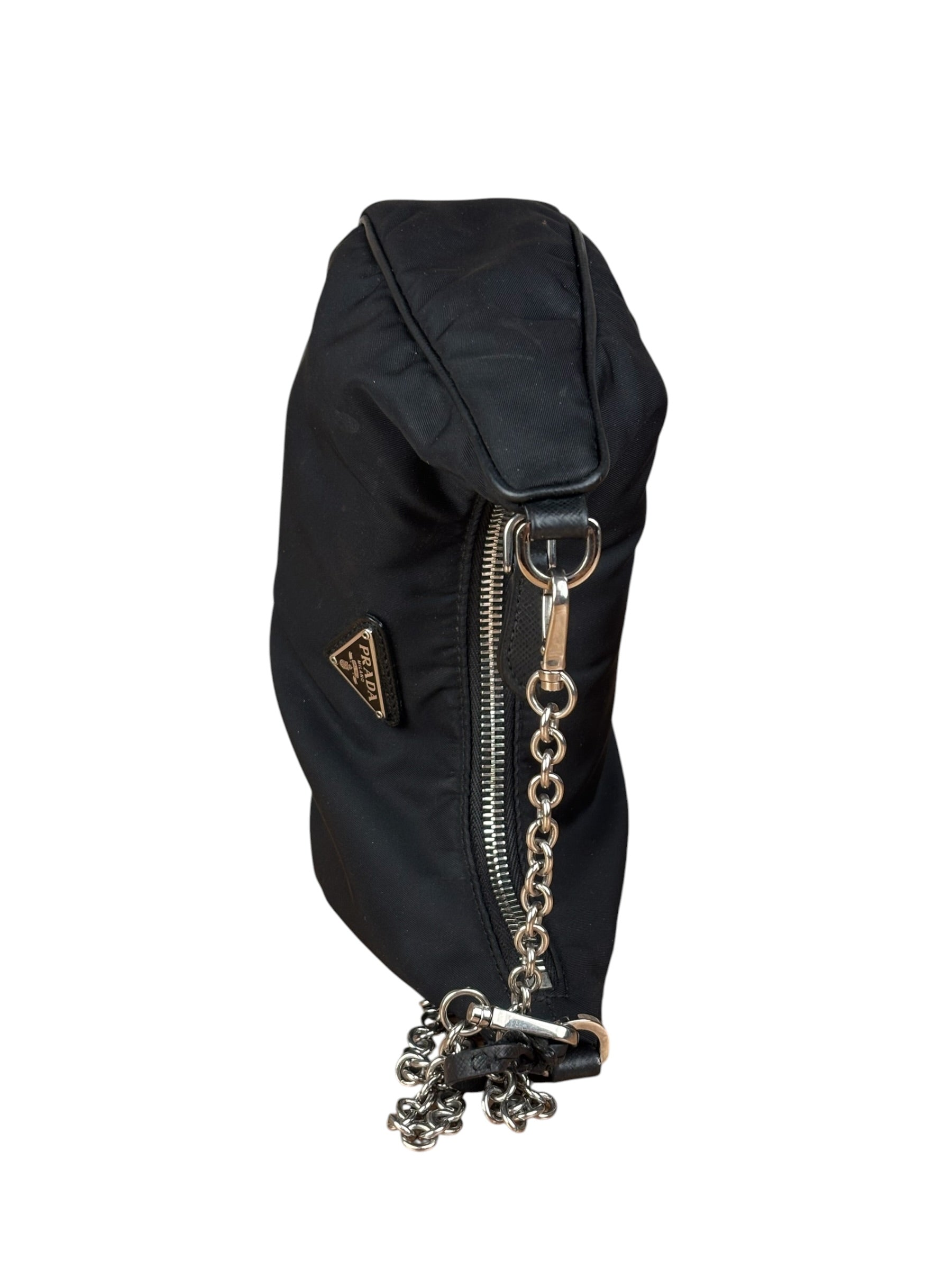Prada Black Nylon Leather Trim Re-Edition 2005 Two-Way Bag