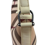 Burberry Beige Leather Trim Nova Check Hobo Bag