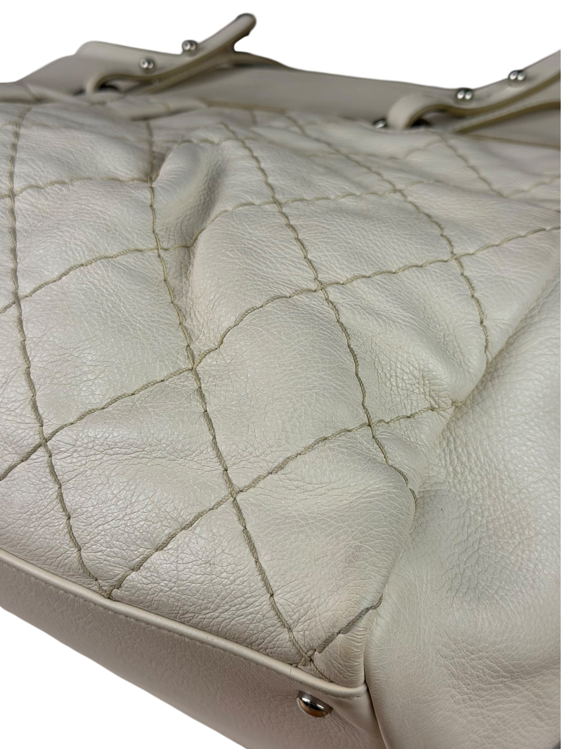 Chanel Beige Quilted Leather Tote 2009