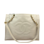 Chanel Vintage Beige Leather Timeless Tote 1996
