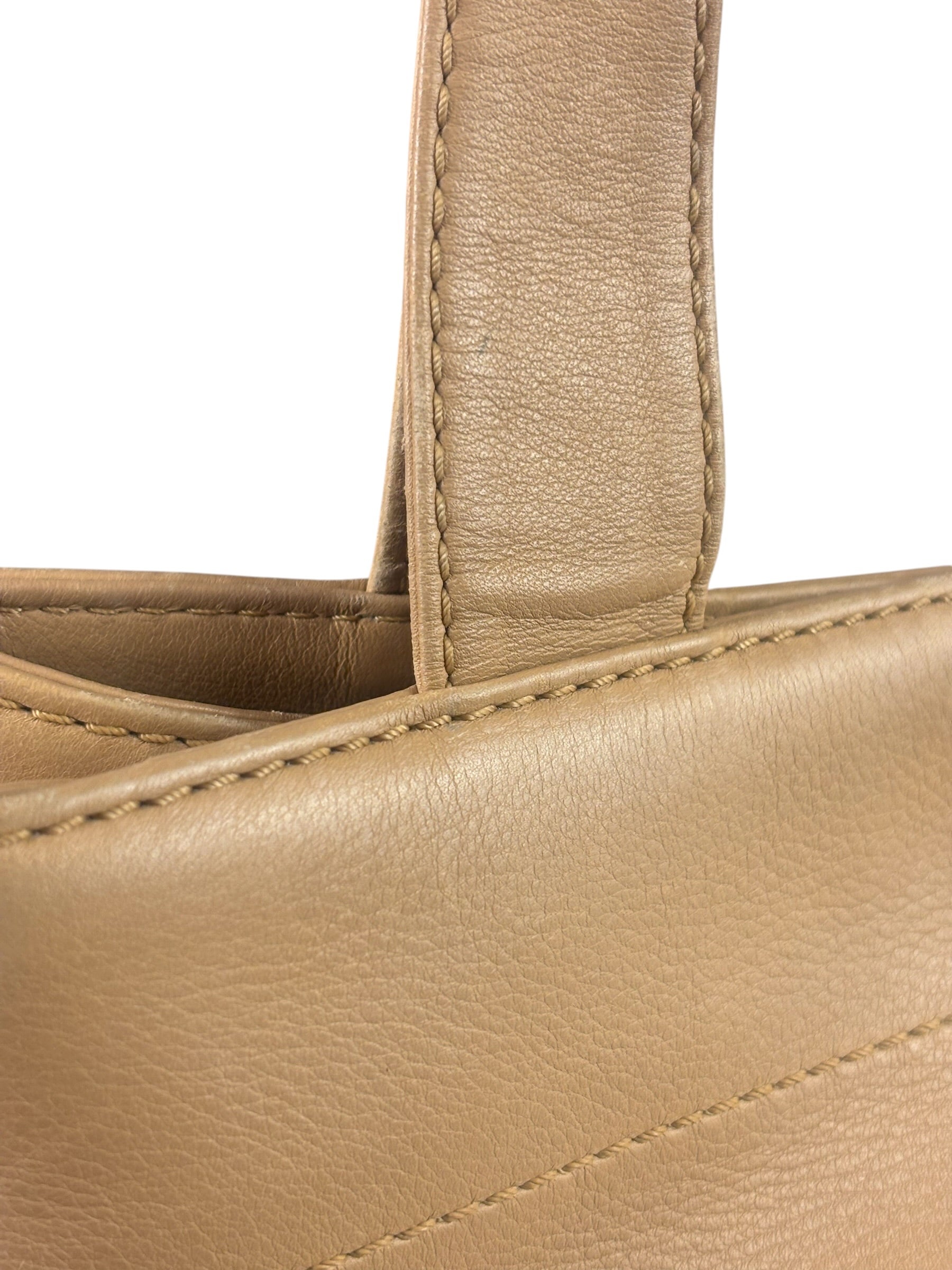 Chanel Turnlock CC Tan Leather Tote 2002