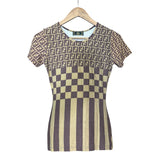 Fendi Vintage FF Multi Pattern Rayon Top