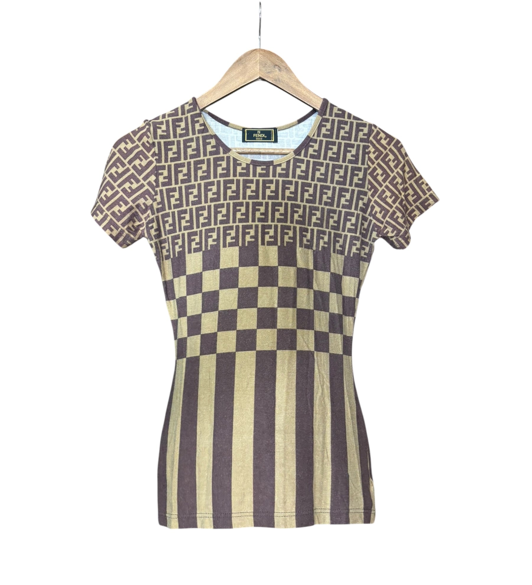 Fendi Vintage FF Multi Pattern Rayon Top