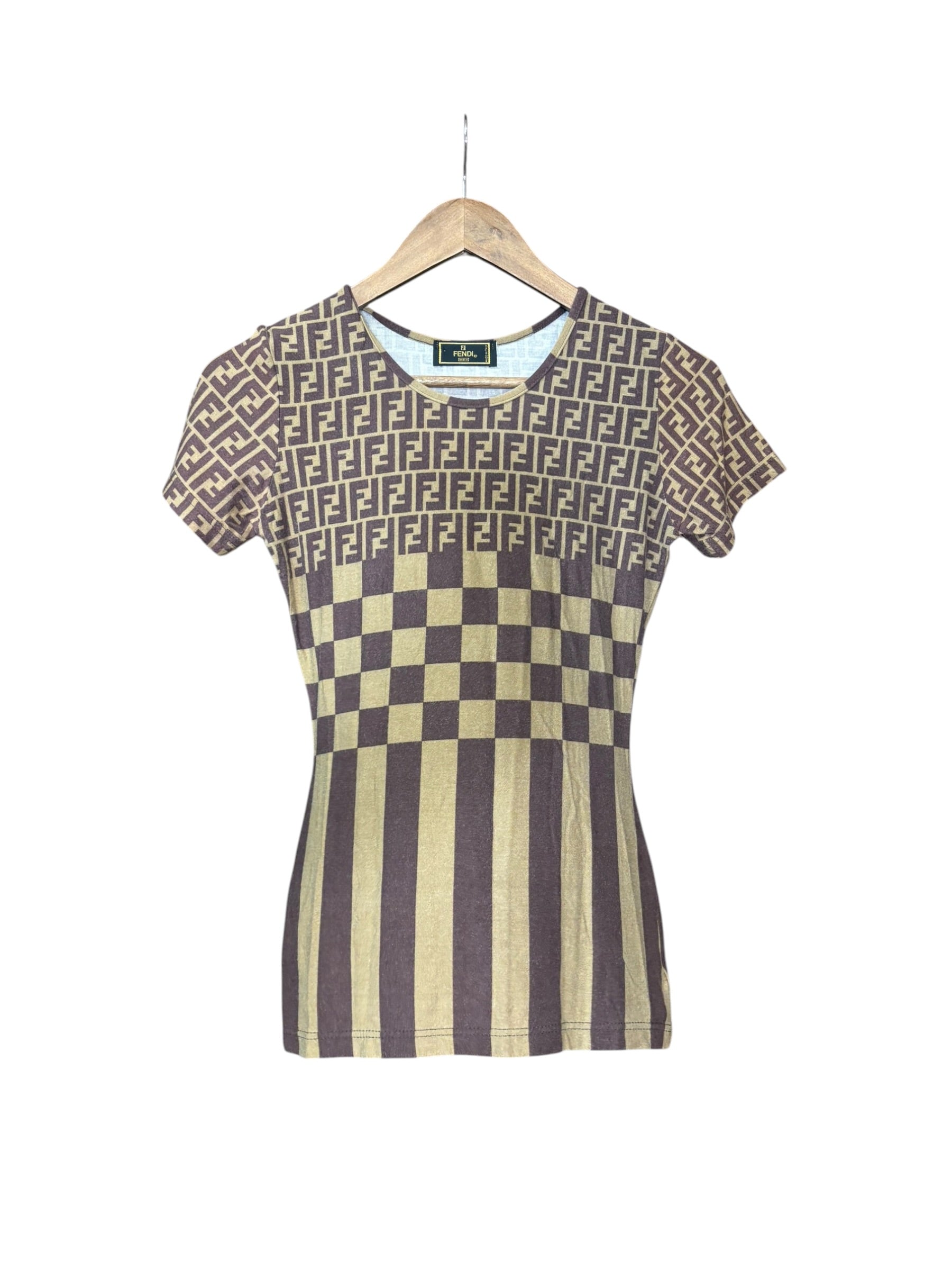 Fendi Vintage FF Multi Pattern Rayon Top