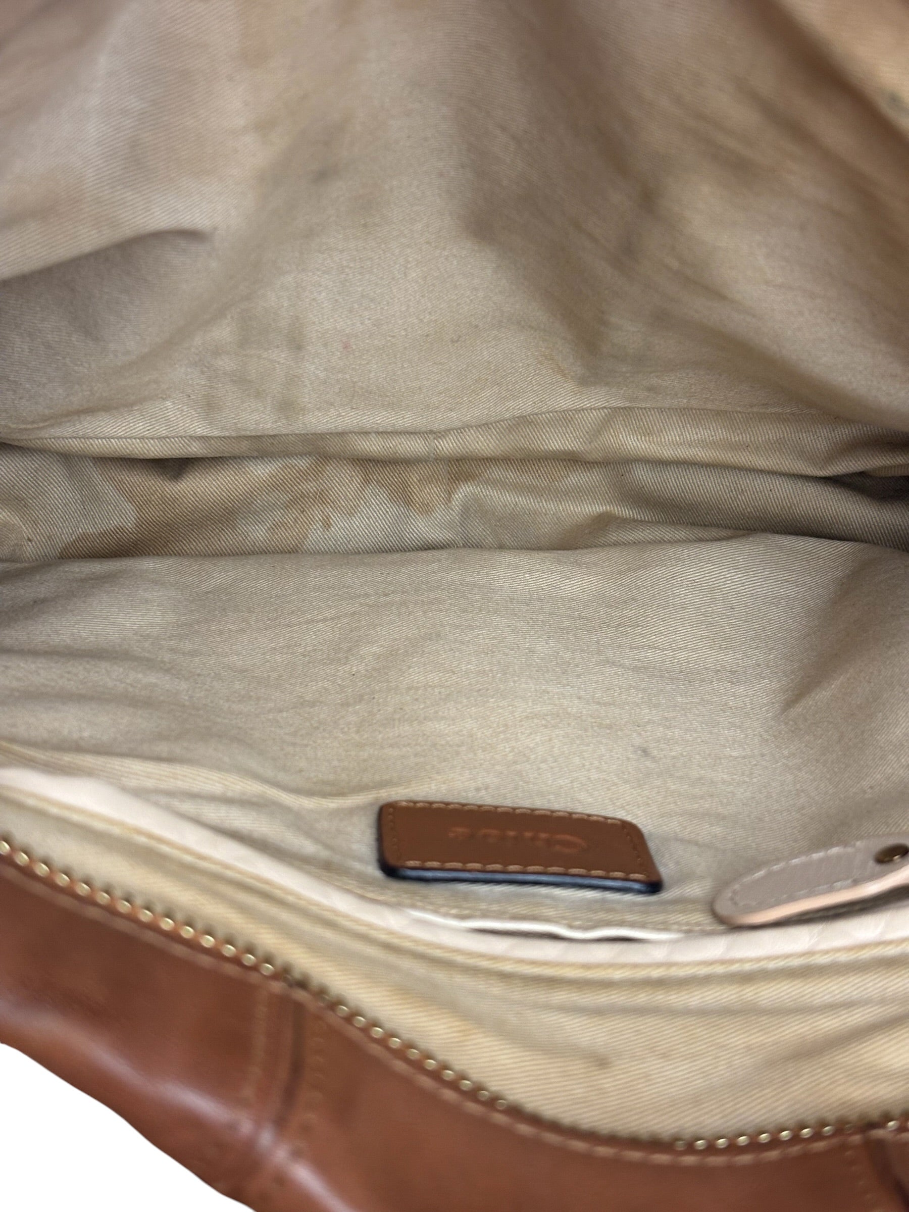 Chloe Caramel Tan Leather Paraty Medium Two-Way Bag