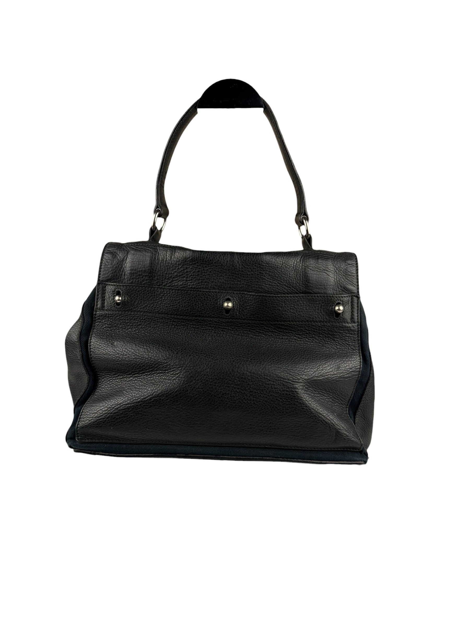 Saint Laurent Vintage Black Leather Top Handle Bag