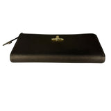 Vivienne Westwood Brown Leather Orb Zip Long Wallet