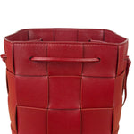 Bottega Veneta Red Leather Cassestte Maxi Intrecciato Bucket Bag