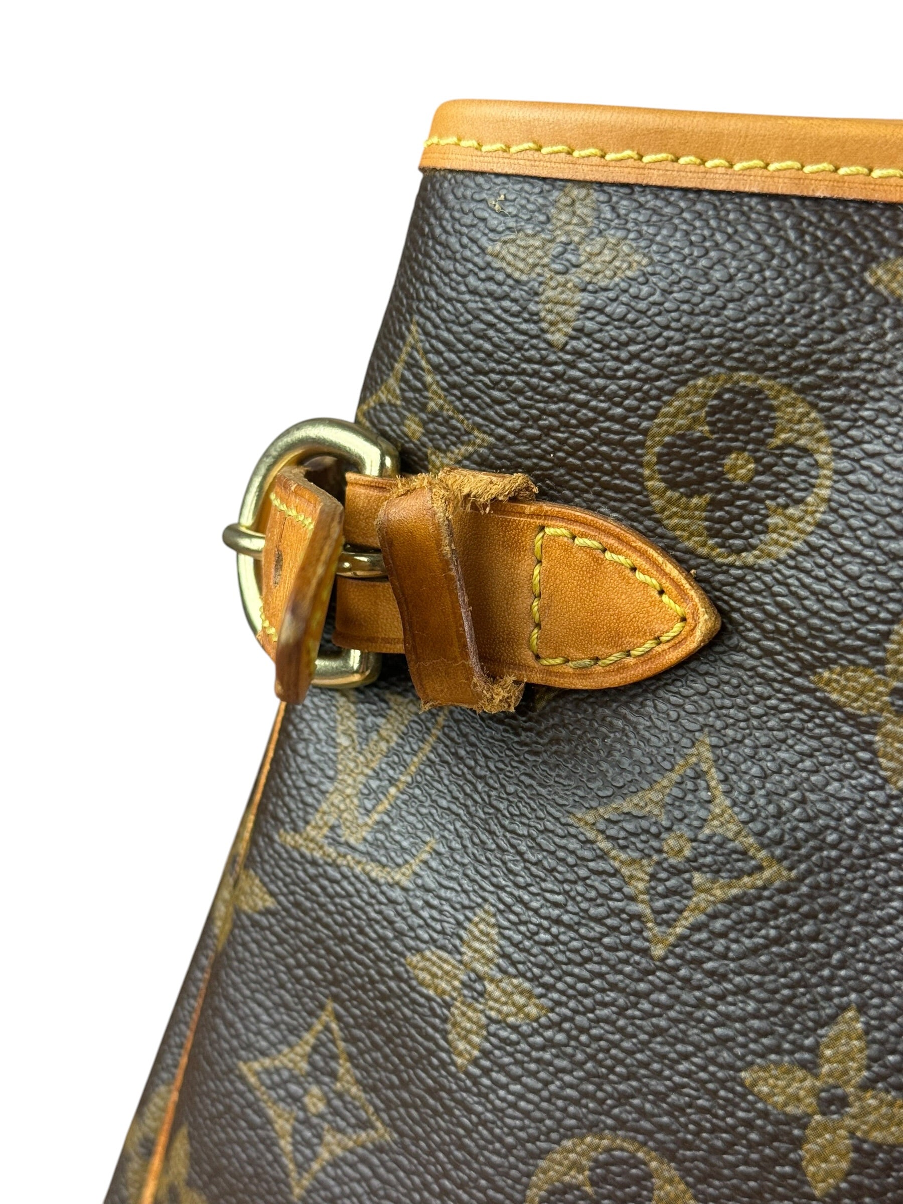 Louis Vuitton Leather Batignolles Horizontal Canvas Monogram Tote Bag