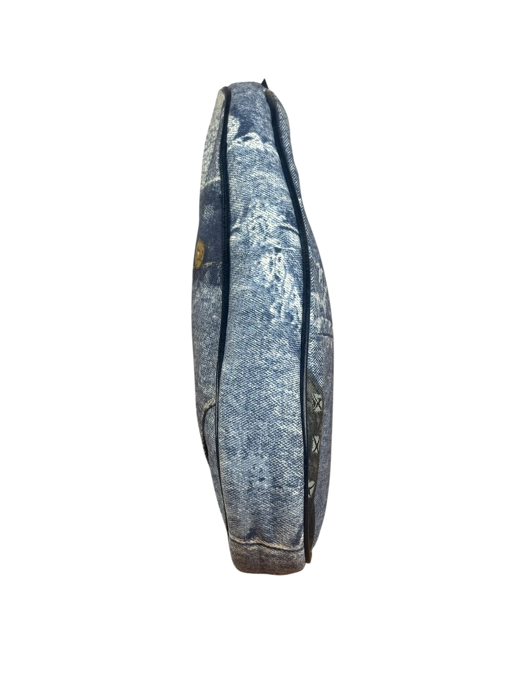 Christian Dior Vintage Denim Leather Trim  Saddle Pochette