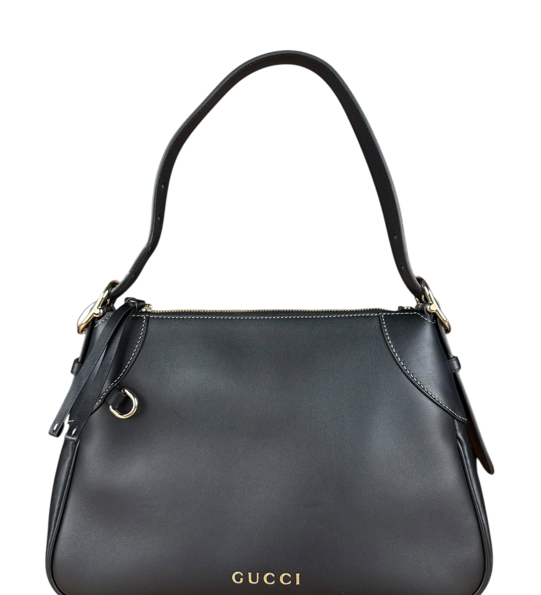 Gucci Leather Emblem M Shoulder Bag