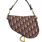 Christian Dior Burgundy Trotter Mini Saddle Bag