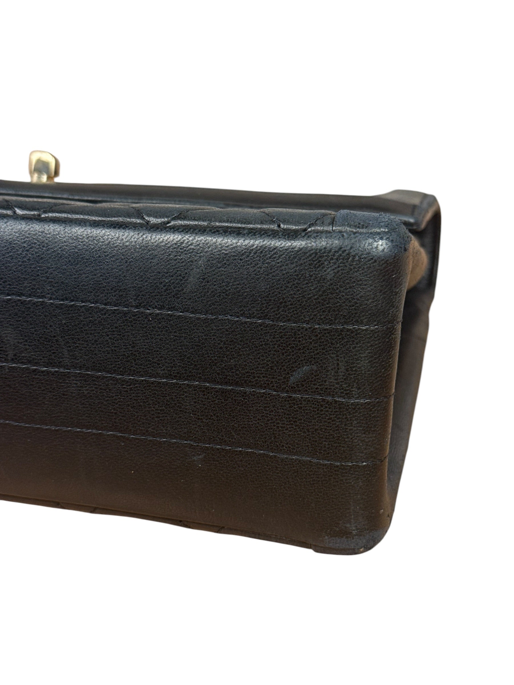 Chanel Black Quilted Leather Chain Flap Bag