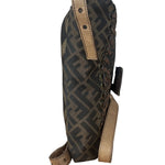Fendi Zucca Whipstitch Baguette Shoulder Bag