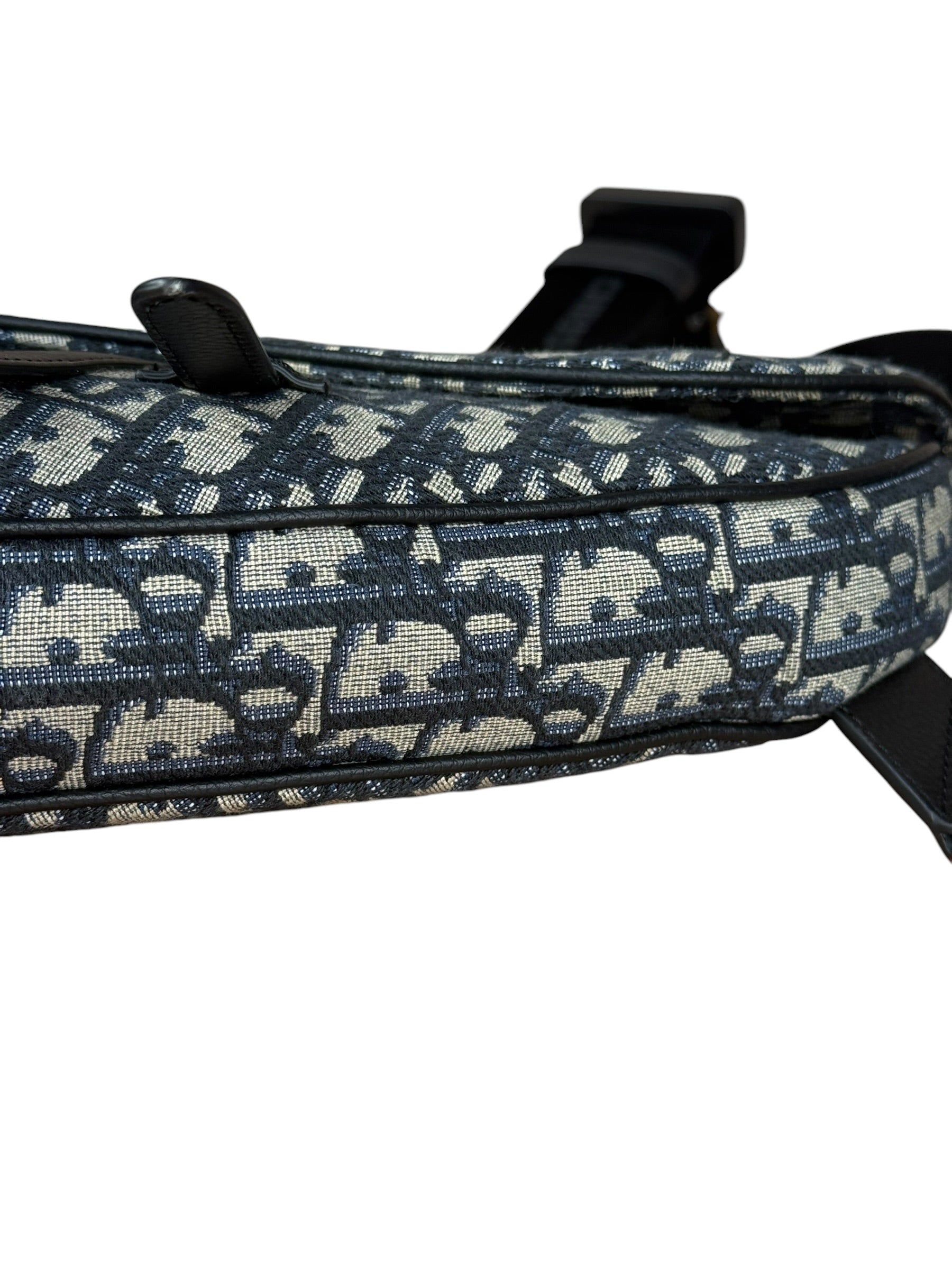 Christian Dior Navy Oblique Saddle Crossbody Bag