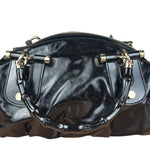 Gucci Black Patent Vintage Dialux Pop Bamboo 2Way Handbag