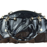 Gucci Black Patent Vintage Dialux Pop Bamboo 2Way Handbag