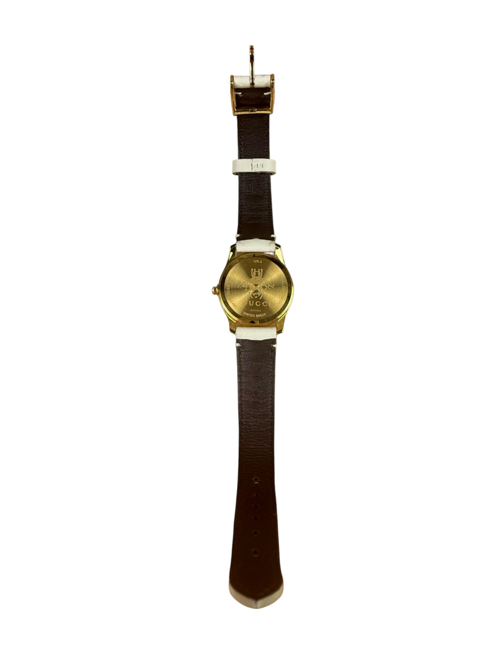 Gucci 126.5 GG Cream Leather Dial & Band
