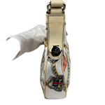 Gucci Vintage Printed Satin Silk Charmy Hobo Bag