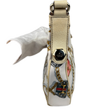 Gucci Vintage Printed Satin Silk Charmy Hobo Bag
