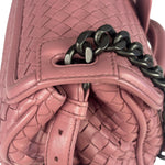 Bottega Veneta Purple Leather Rialto Intrecciato Shoulder Bag
