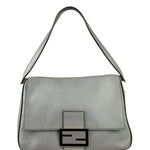 Fendi Grey Leather Flap Bag