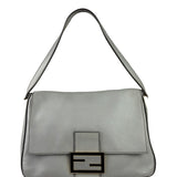 Fendi Grey Leather Flap Bag
