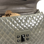 Chanel Grey Patent Leather Mademoiselle Kelly Flap Bag 2008