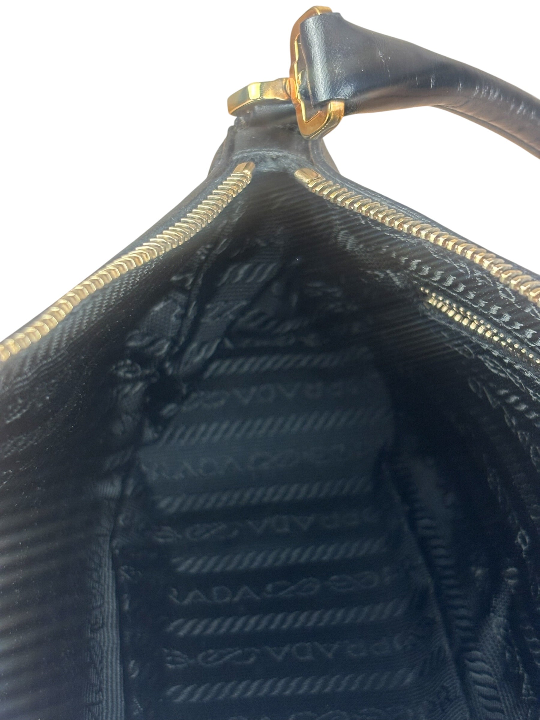 Prada Vintage Black Leather Pochette