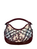 Burberry Berry Red Patent Trim Super Nova Stars Small Hernville Hobo Bag