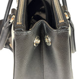Prada Black/White Saffiano Leather Striped Two-Way Bag