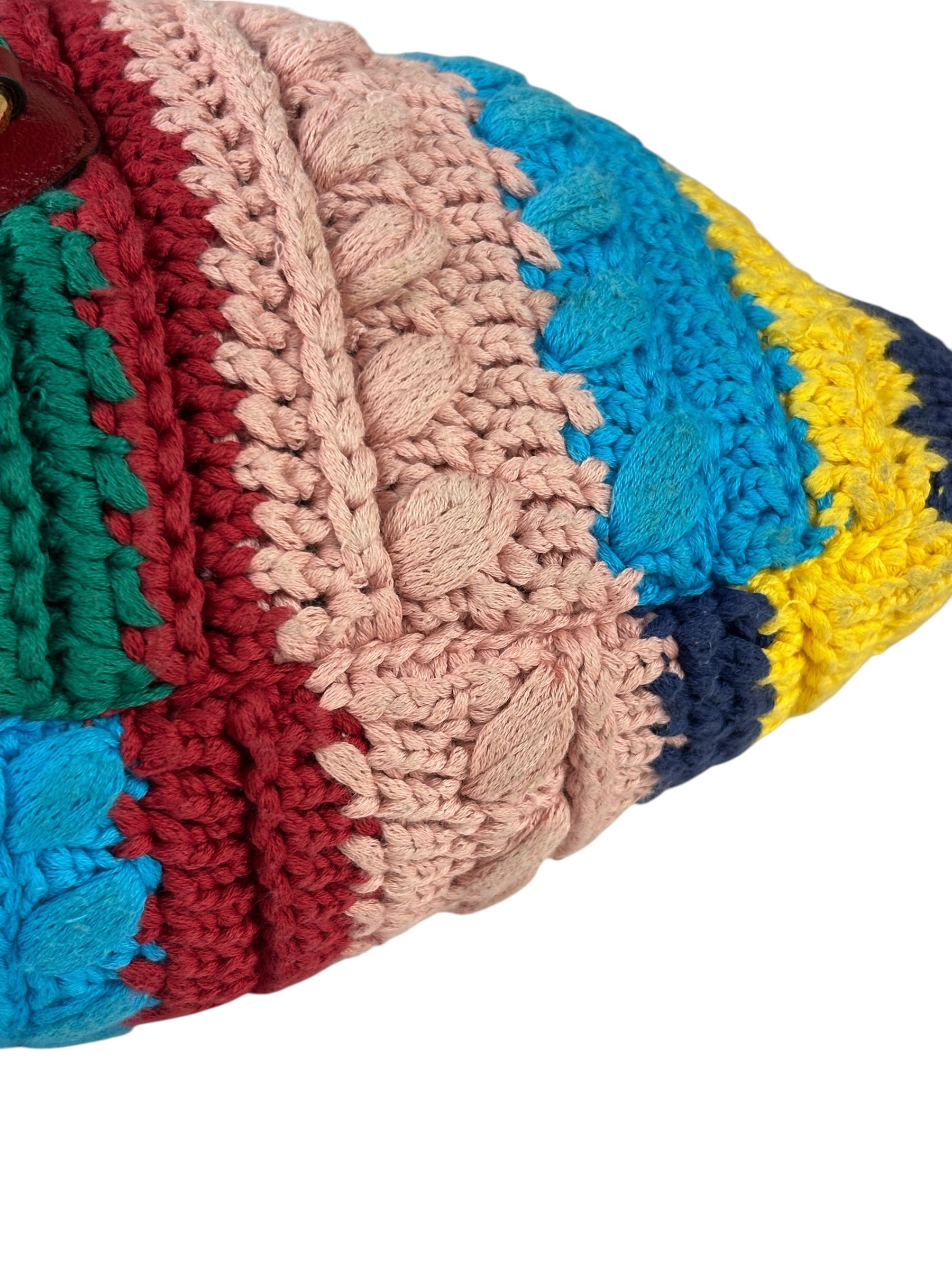 Gucci Horsebit Striped Crochet Tote Bag
