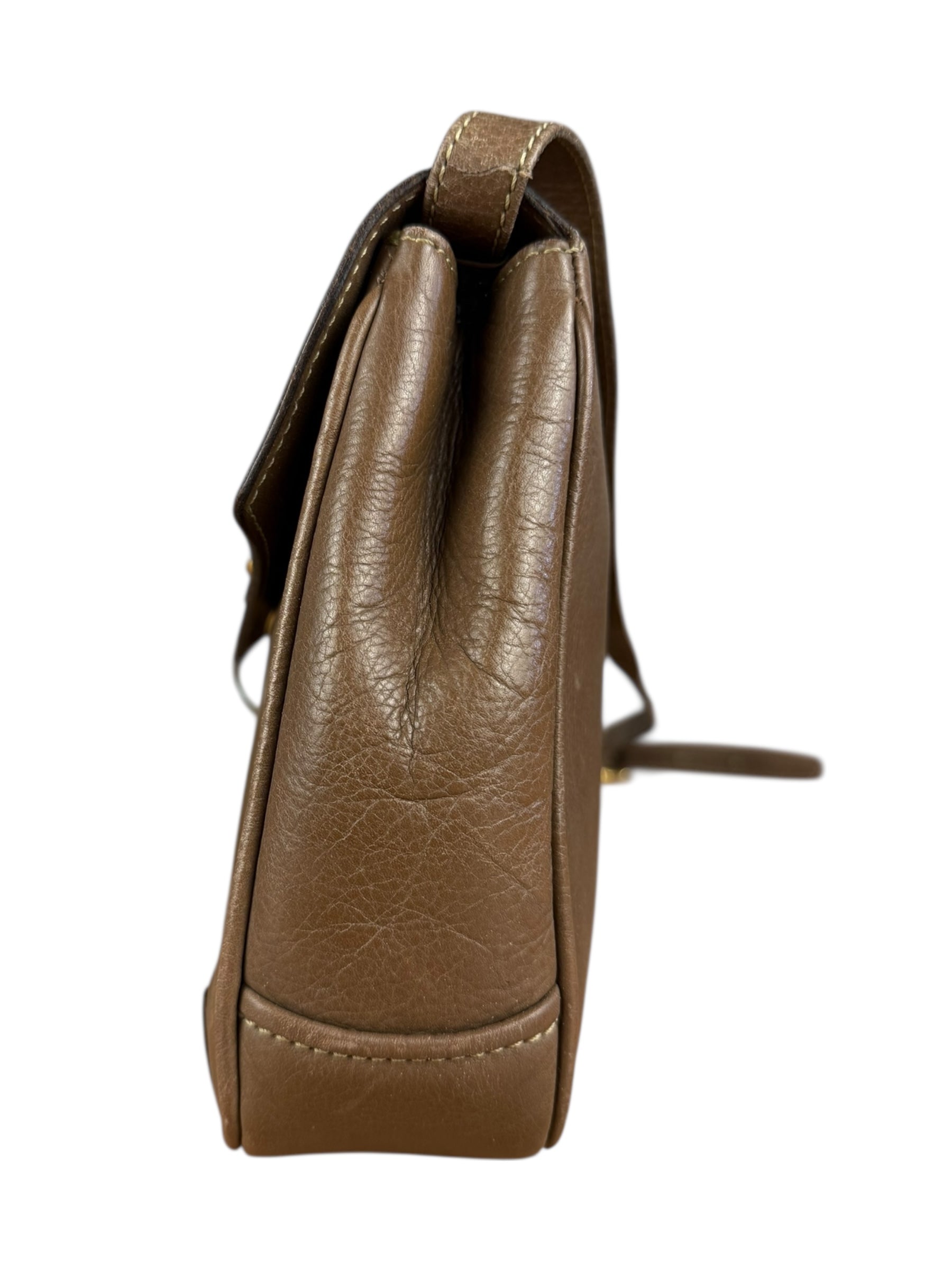 Celine Vintage Brown Leather Crossbody