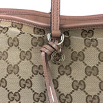 Gucci Beige/Pink Leather Trim Bree Shoulder Bag